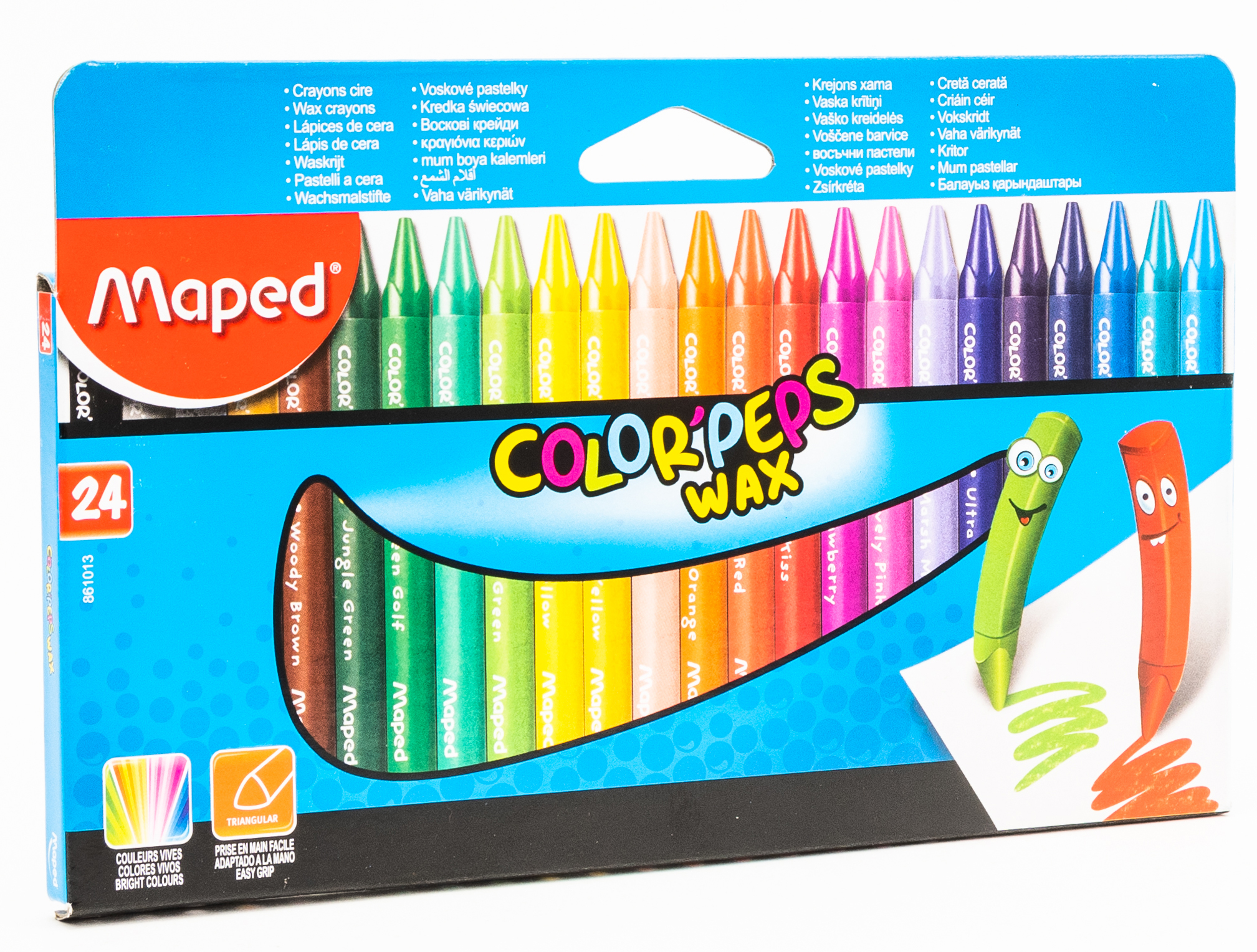 CRAYONS CIRE COLOR'PEPS WAX 24 COULEURS MAPED REF: 861013